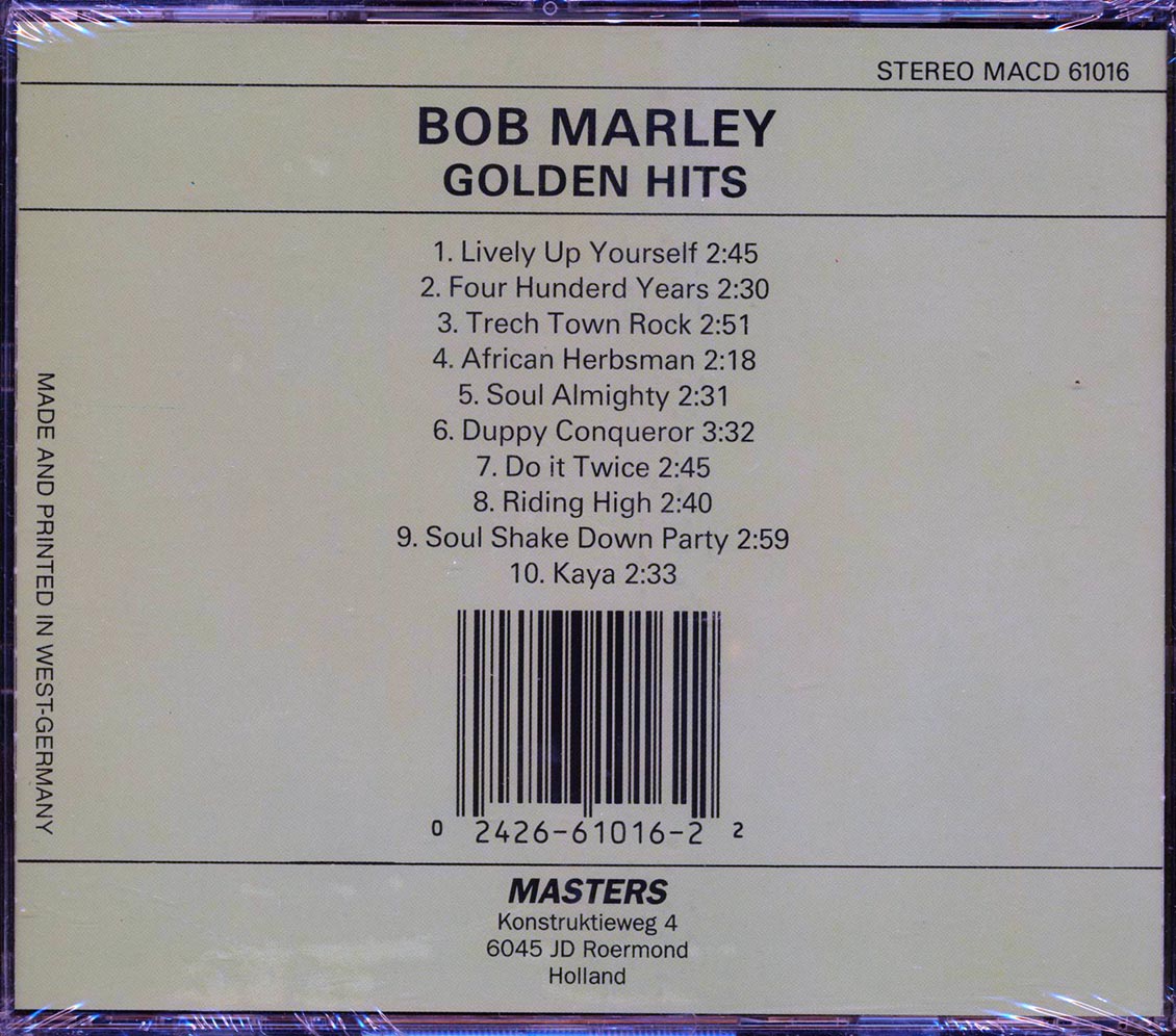 Bob Marley - Golden Hits Music CD