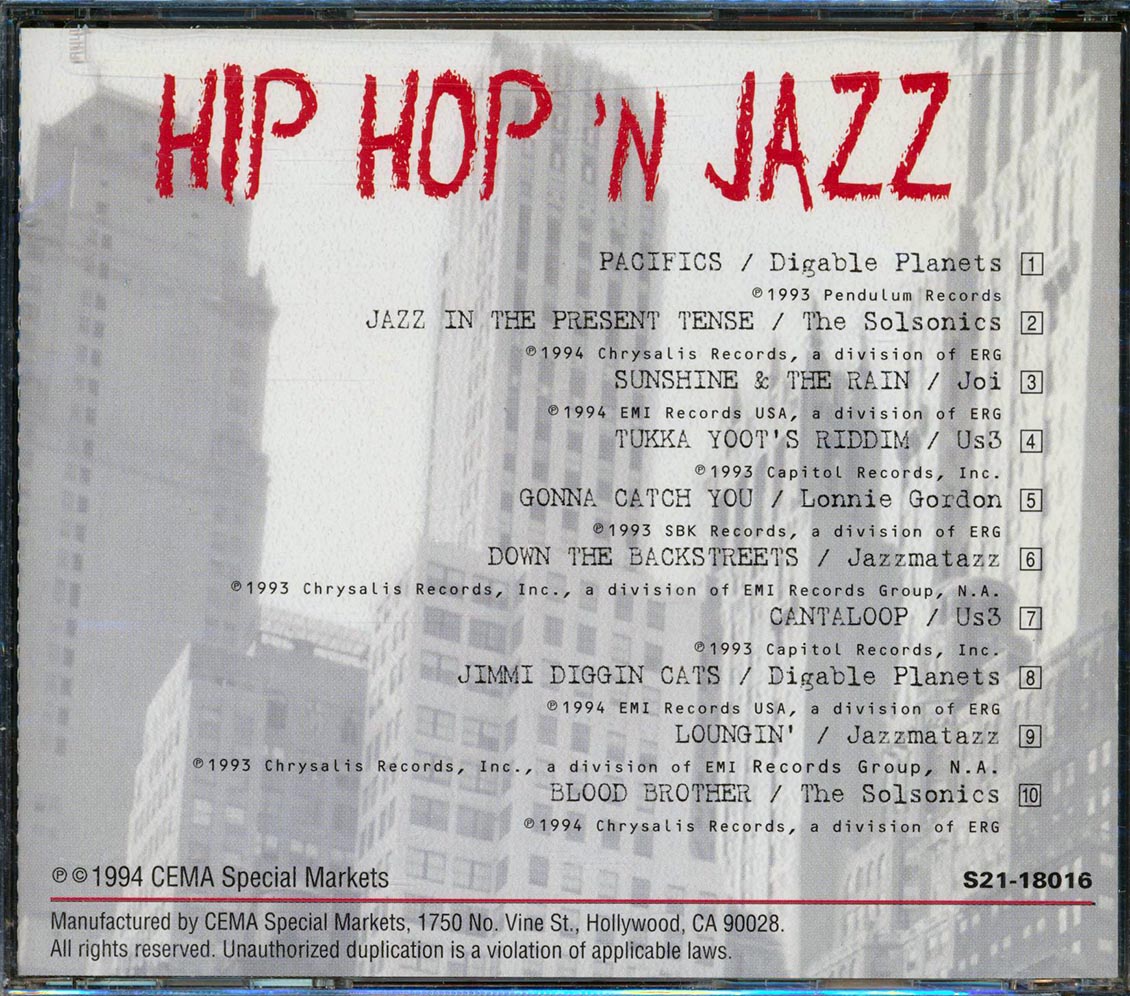 Digible Plantes, Us3, Jazzmatazz, Etc. - Hip Hop 'N Jazz: A Street Mix Music CD