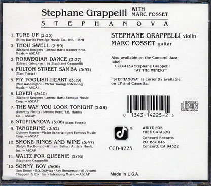 Stephane Grappelli Mark Fosset Stephanova remastered Music CD
