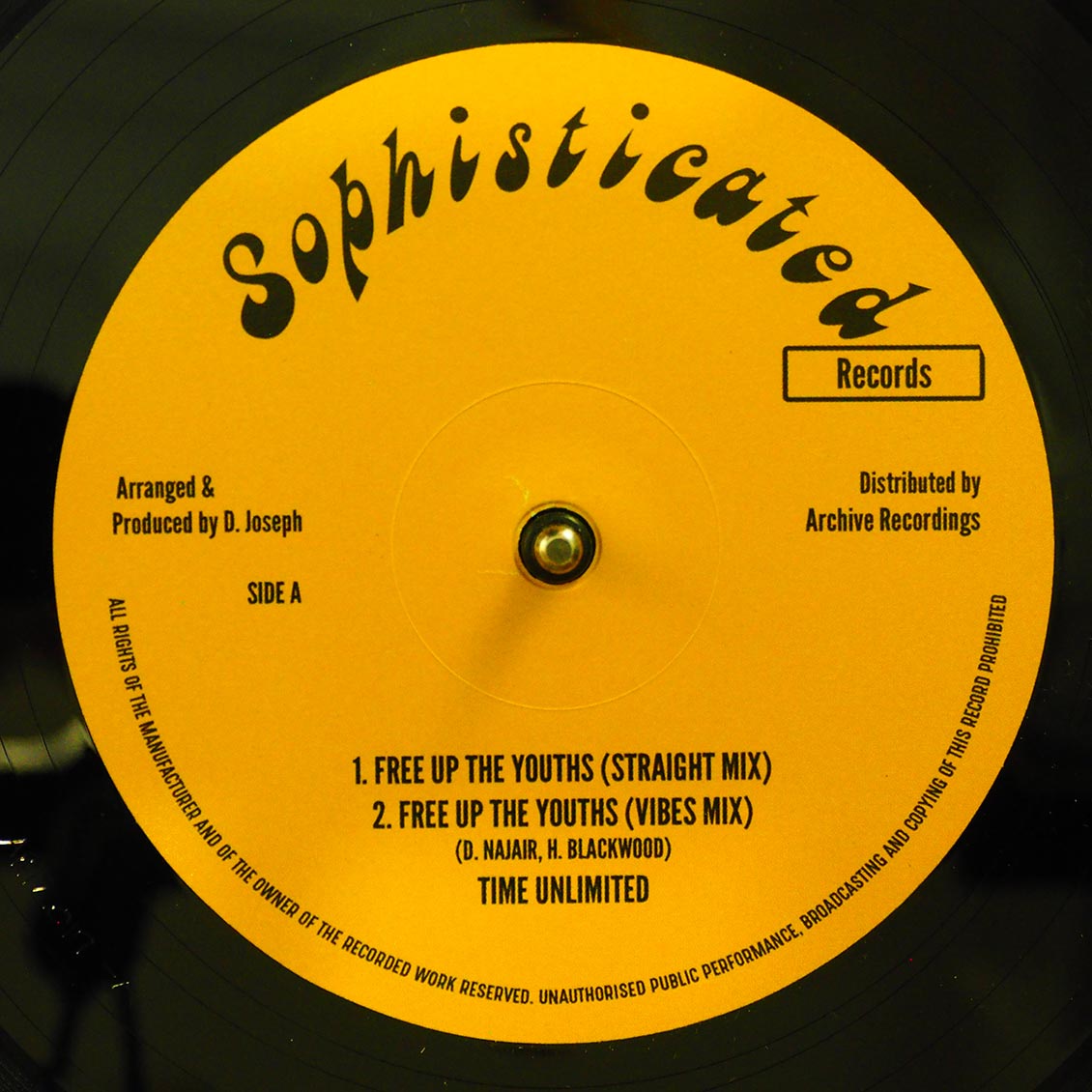 Time Unlimited - Free Up The Youths (Straight Mix); Time Unlimited - Free Up The Youths (Vibes Mix)  /  High Times Players - Free Up The Youths Version 12" Vinyl Record