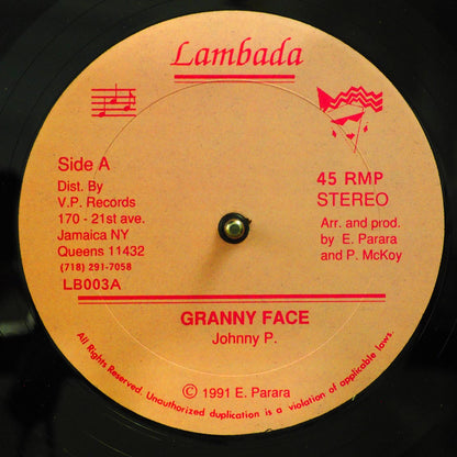 Johnny P - Granny Face; Version  /  Tuffest - Mary; Version (rhythm: "Answer AKA Never Let Go") (orig. press) 12" Vinyl Record