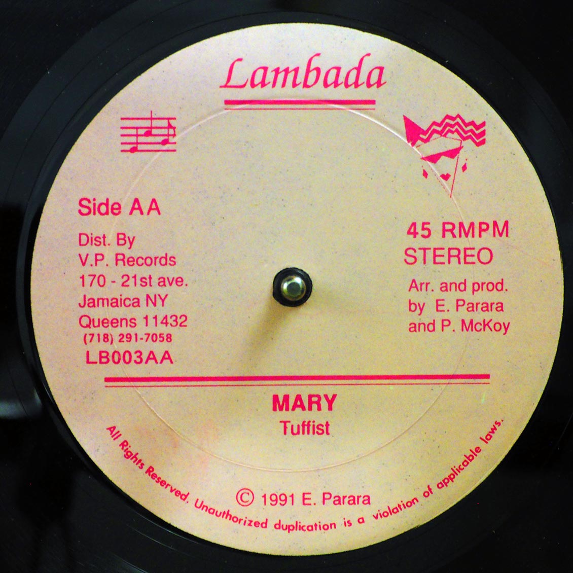 Johnny P - Granny Face; Version  /  Tuffest - Mary; Version (rhythm: "Answer AKA Never Let Go") (orig. press) 12" Vinyl Record
