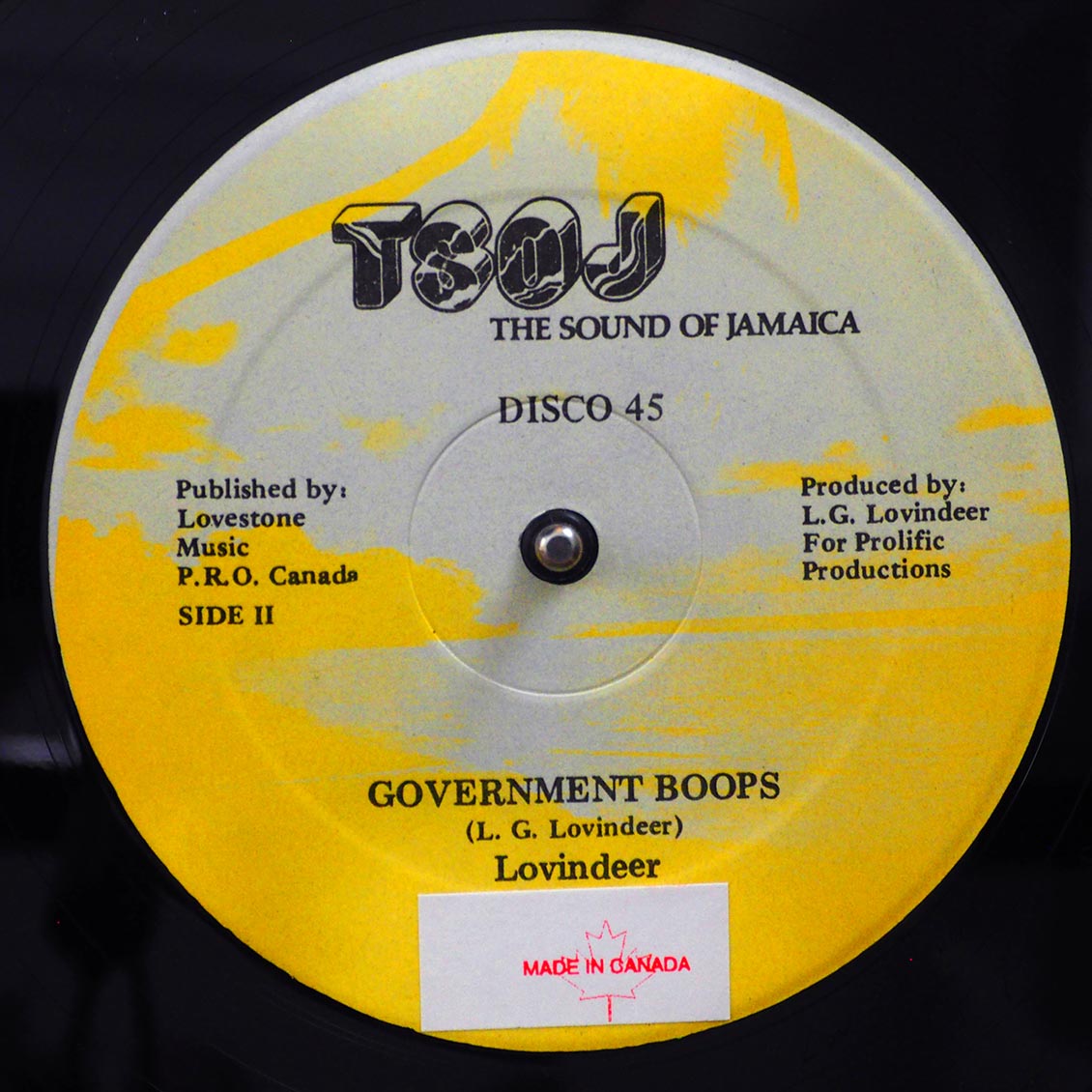 Lovindeer - Government Boops  /  Lovindeer - Rock My Soul (rhythm: "Boops AKA 5446") (orig. press) 12" Vinyl Record