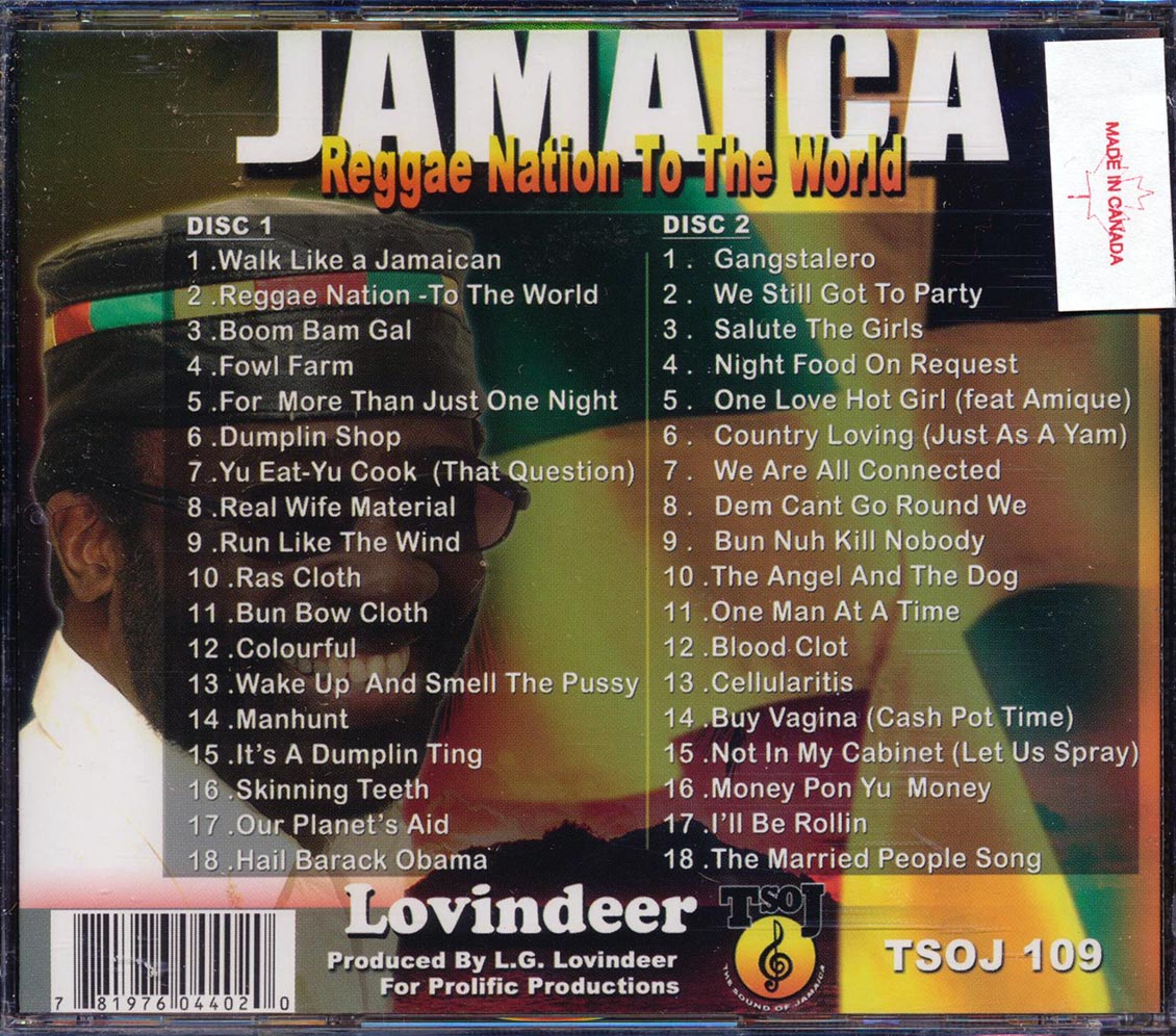 Lovindeer - Jamaica: Reggae Nation To The World (36 tracks) (2xCD) Music CD
