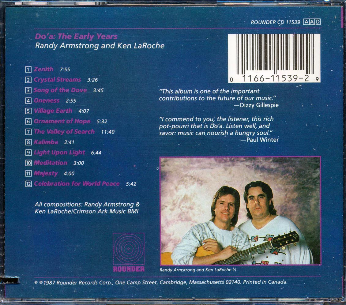 Randy Armstrong, Ken Laroche - Do'a: The Early Years: Selections From Lioght Upon Light & Ornament Of Hope (marked/ltd stock) Music CD