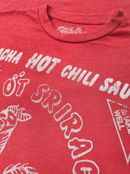 Sriracha Label Mens T Shirt Red