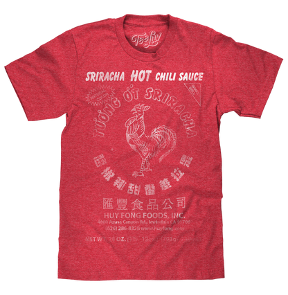 Sriracha Label Mens T Shirt Red