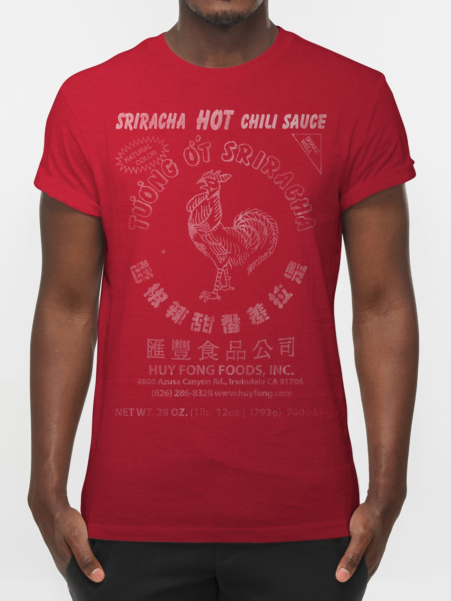 Sriracha Label Mens T Shirt Red