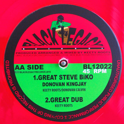 Donovan Kingjay - Black Liberation; Ketty Roots - Dub Liberation  /  Donovan Kingjay - Great Steve Biko; Keety Roots - Great Dub (red vinyl) 12" Vinyl Record