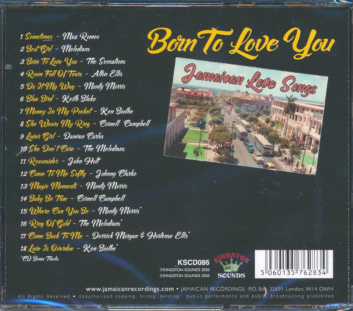 Alton Ellis, Ken Boothe, The Melodians, Etc. - Born To Love You: Jamaican Love Songs Music CD