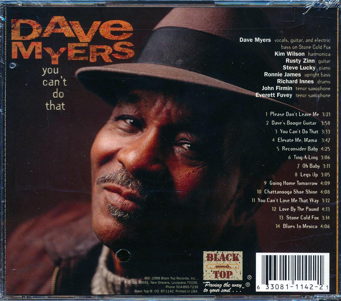 Dave Myers - You Can't Do That Music CD