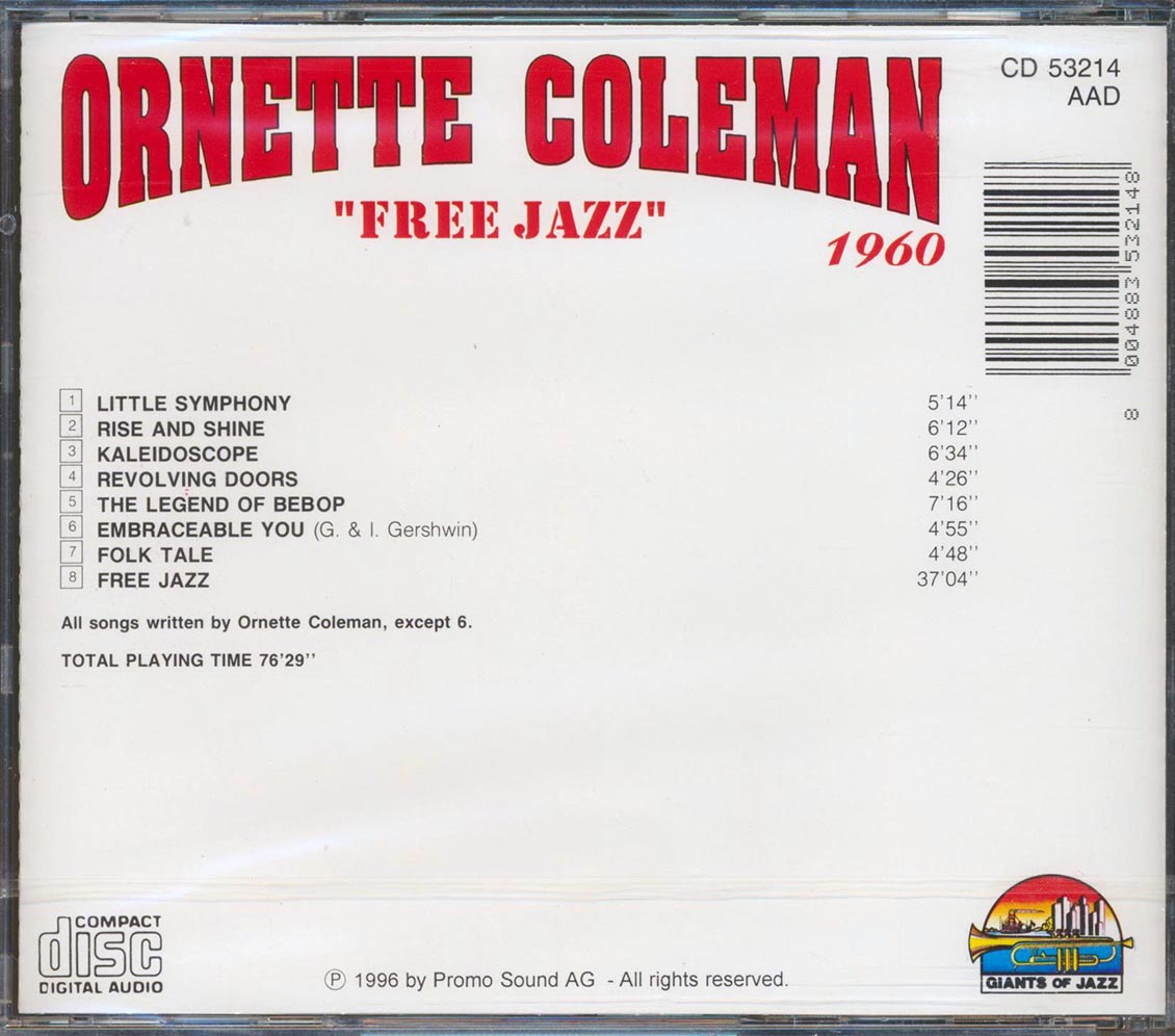 Ornette Coleman - Free Jazz Music CD