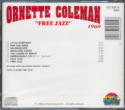 Ornette Coleman - Free Jazz Music CD