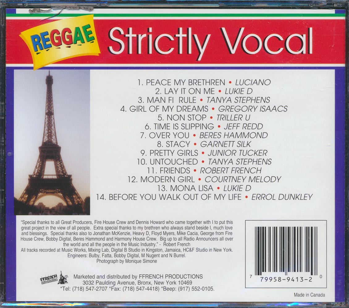 Gregory Isaacs, Luciano, Courtney Melody, Etc. - Reggae Strictly Vocal Music CD