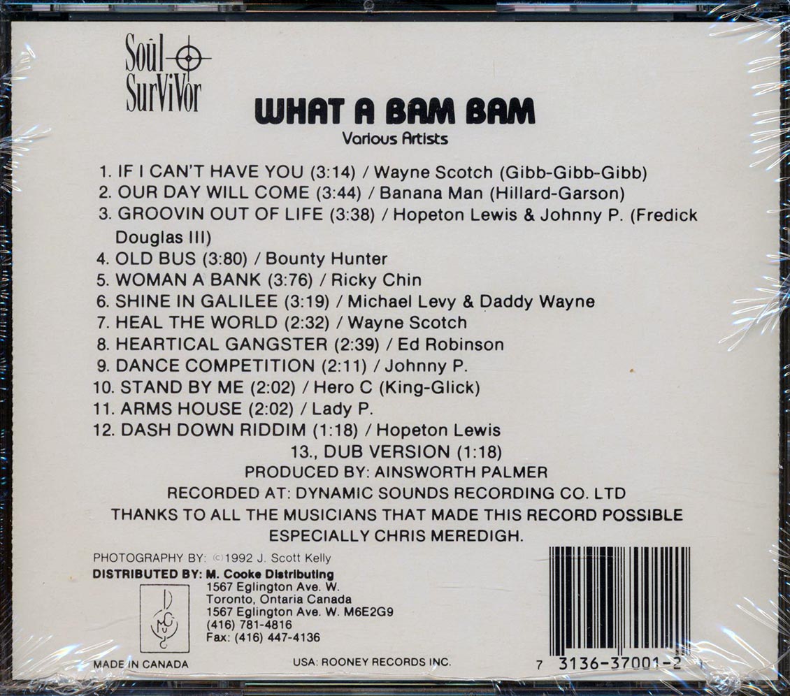 Banana Man, Bounty Hunter, Hopeton Lewis, Johnny P, Etc. - What A Bam Bam! (Bam Bam/Murder She Wrote Rhythm) Music CD