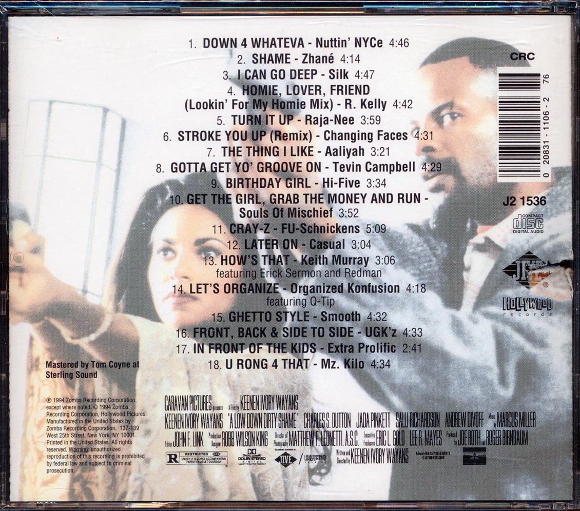 R Kelly, Silk, FU-Schnickens, Etc. - A Low Down Dirty Shame Soundtrack Music CD