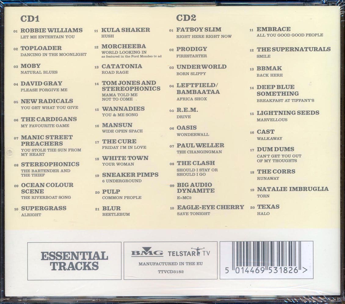The Corrs, Moby, Texas, David Gray, Toploader, Supergrass, Etc. - Essential Tracks (20 tracks) (2xCD) Music CD