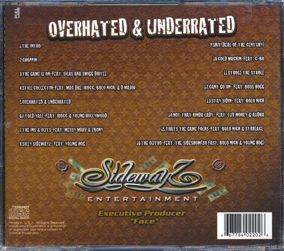 R Beta & Macnificent - Overhated & Underrated Volume 1 Music CD