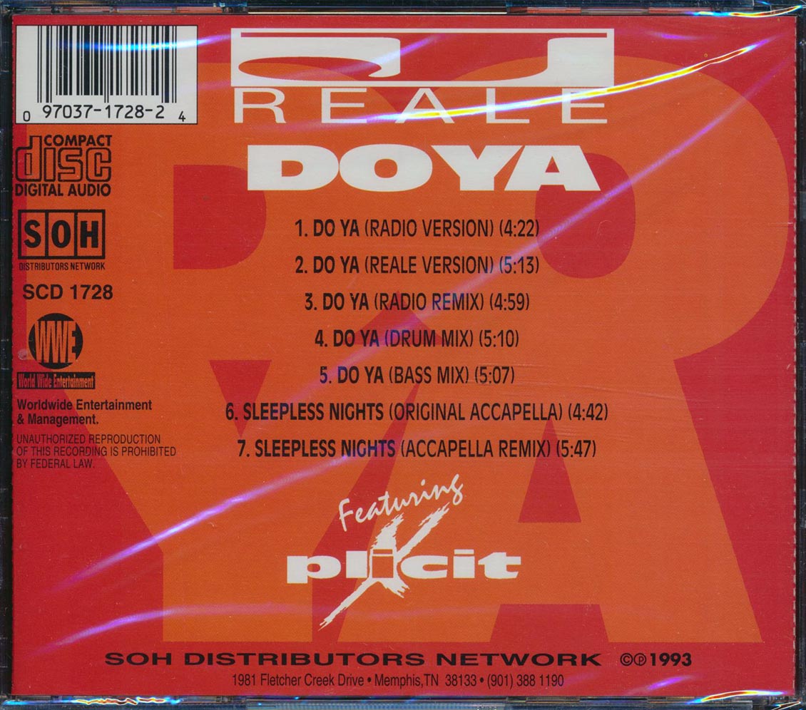 J Reale - Do Ya/Sleepness Nights Music CD