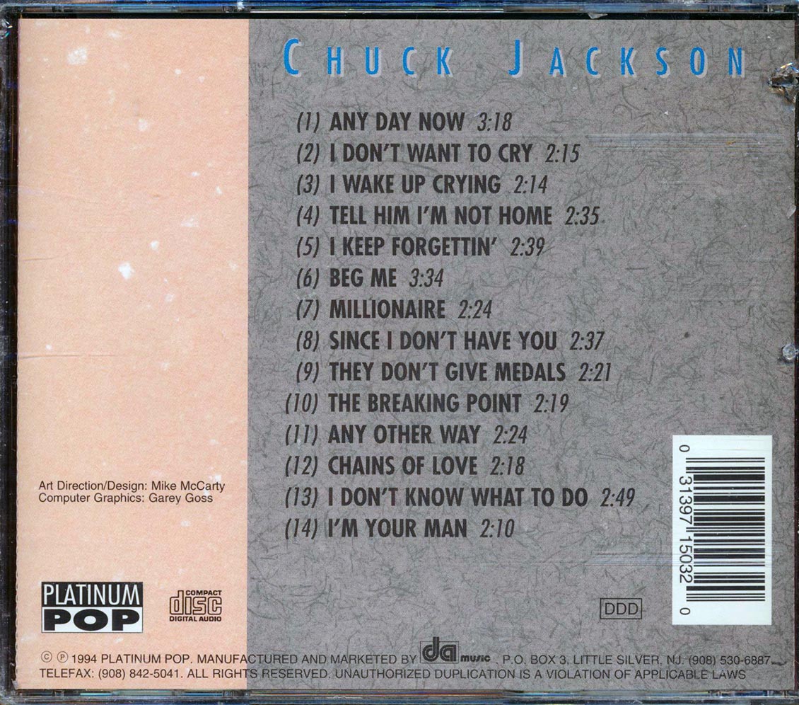 Chuck Jackson - Platinum Pop Best Of Series Presents Chuck Jackson Music CD