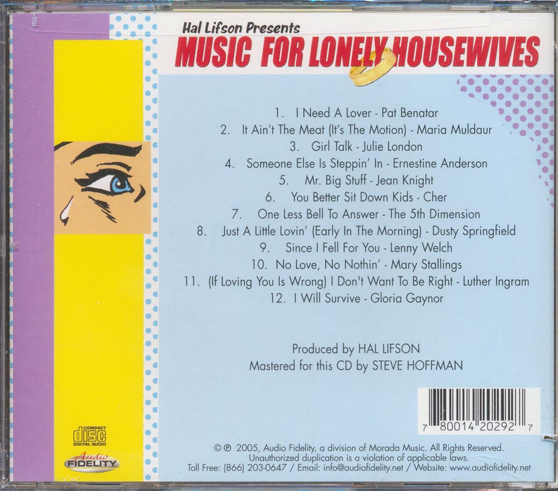 Pat Benatar, Cher, Dusty Springfield, Julie London, Etc. - Hal Lifson Presents Music For Lonely Housewives (marked/ltd stock) Music CD