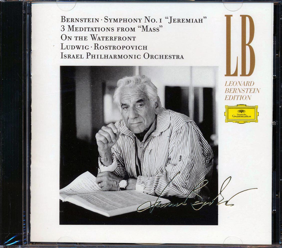 Bernstein, Ludwig, Rostropovich, Israel Philharmonic Orchestra - Symphony No. 1, Jeremiah, 3 Meditations From Ass, On The Waterfront Music CD