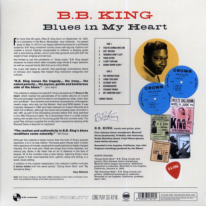 BB King - Blues In My Heart (+2 bonus tracks) (ltd. ed.) (180g) Vinyl Record