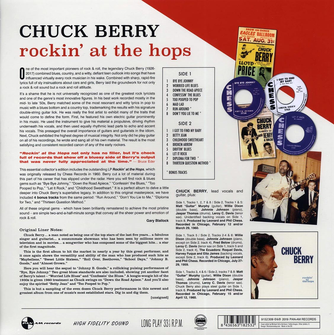 Chuck Berry - Rockin' At The Hops (+4 bonus tracks) (ltd. ed.) (180g) (remastered) Vinyl Record