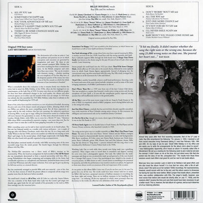 Billie Holiday, Ray Ellis & His Orchestra - Last Recording (ltd. ed.) (180g) (remastered) Vinyl Record