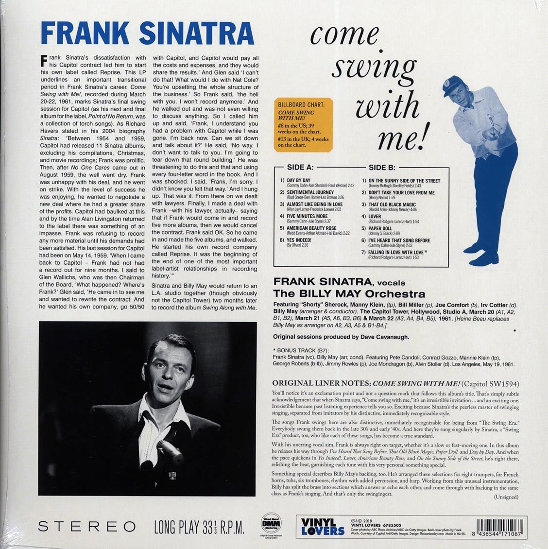 Frank Sinatra - Come Swing With Me! (+bonus track) (ltd. ed.) (180g) Vinyl Record