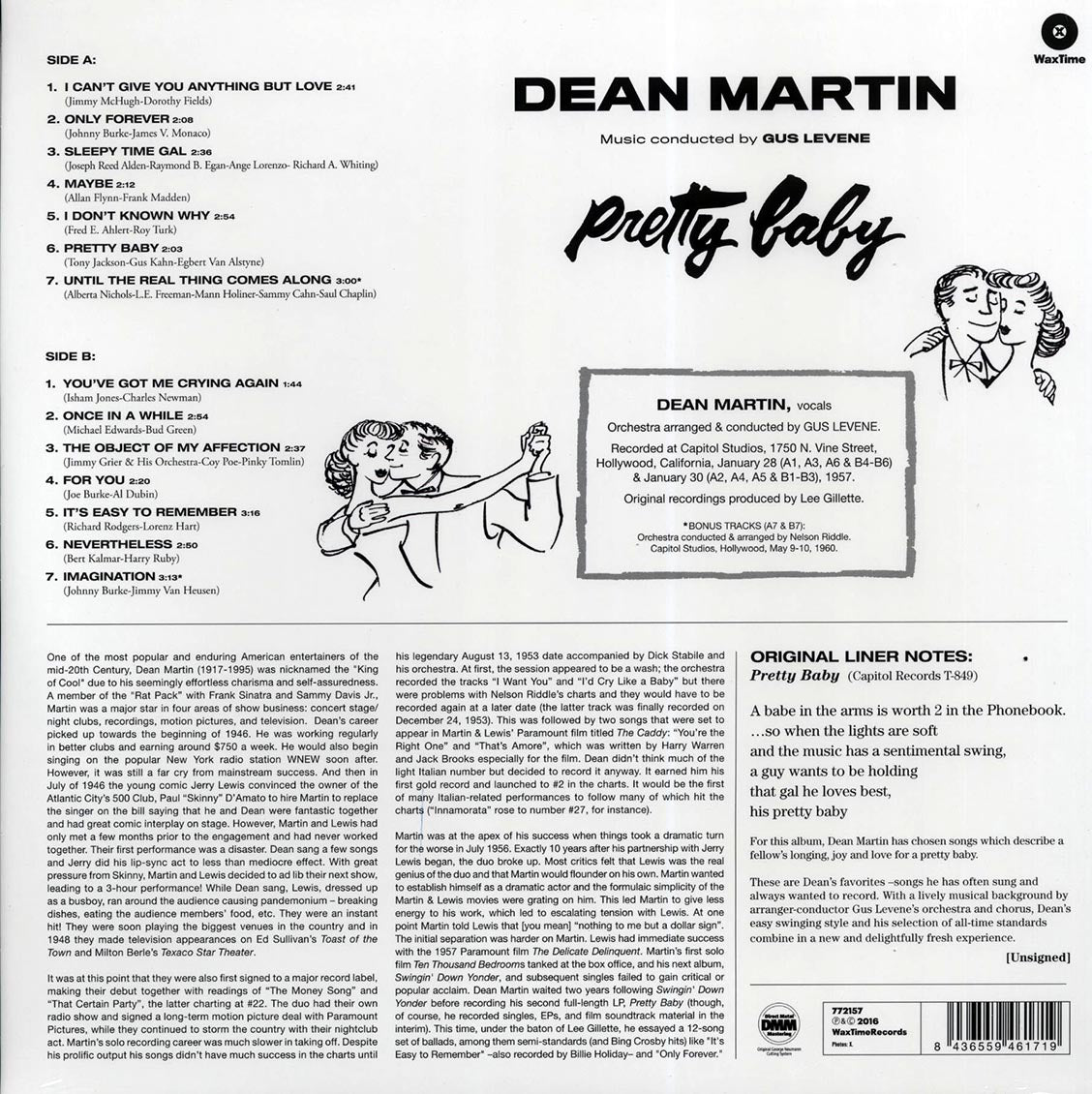 Dean Martin - Pretty Baby (+2 bonus tracks) (ltd. ed.) (180g) Vinyl Record