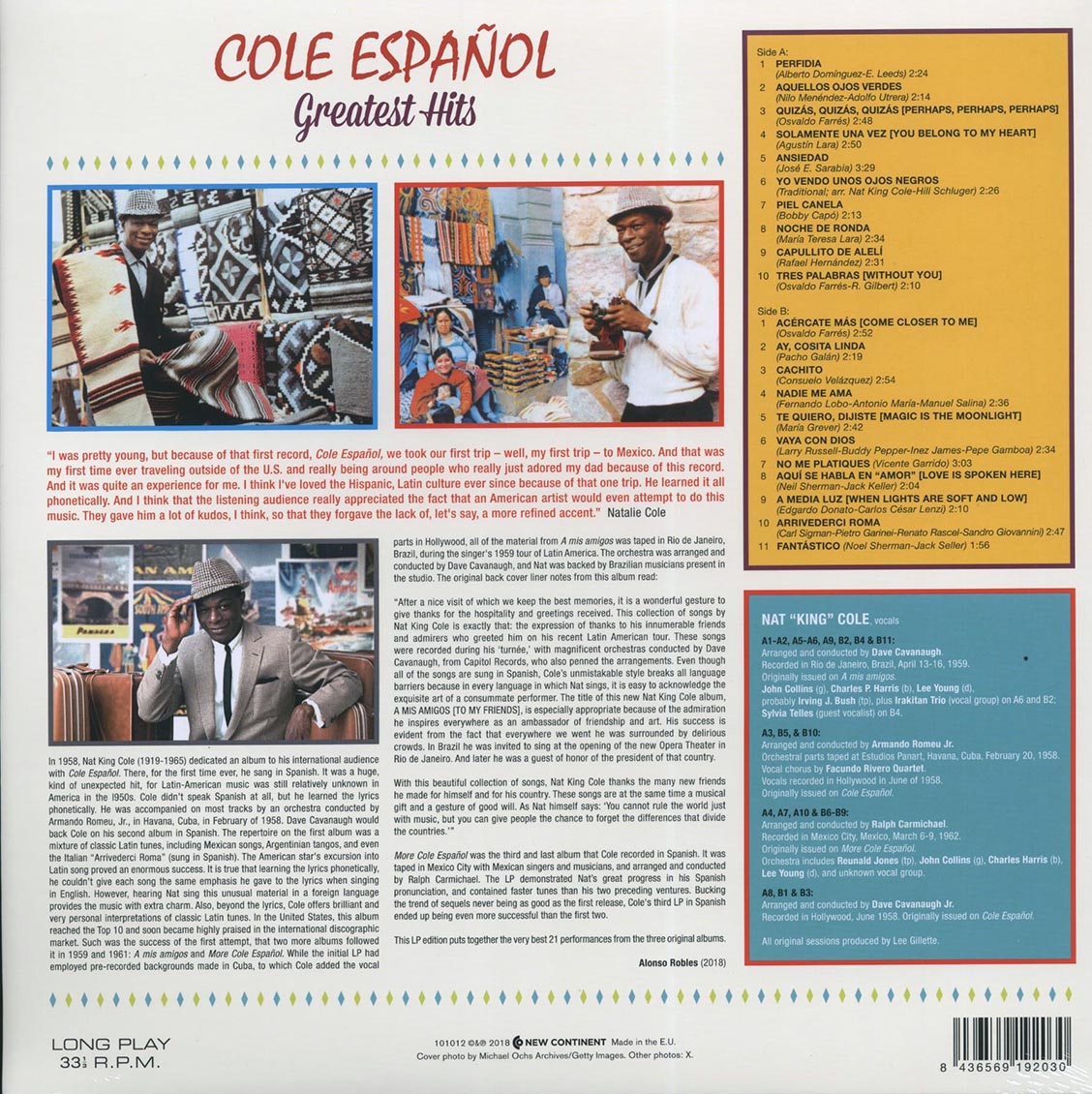 Nat King Cole - Cole Espanol: Greatest Hits (ltd. ed.) (180g) Vinyl Record