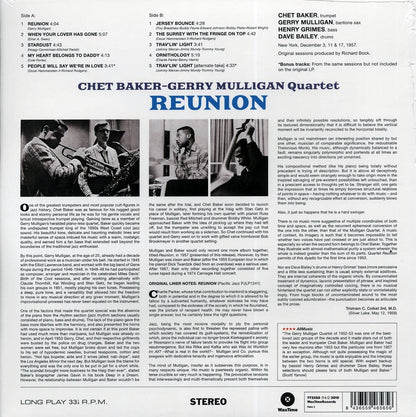 Chet Baker, Gerry Mulligan Quartet - Reunion (+2 bonus tracks) (DMM) (ltd. ed.) (180g) (High-Def VV) (remastered) Vinyl Record