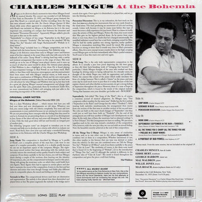 Charles Mingus - At The Bohemia (+bonus track) (DMM) (ltd. ed.) (180g) (High-Def VV) (remastered) Vinyl Record