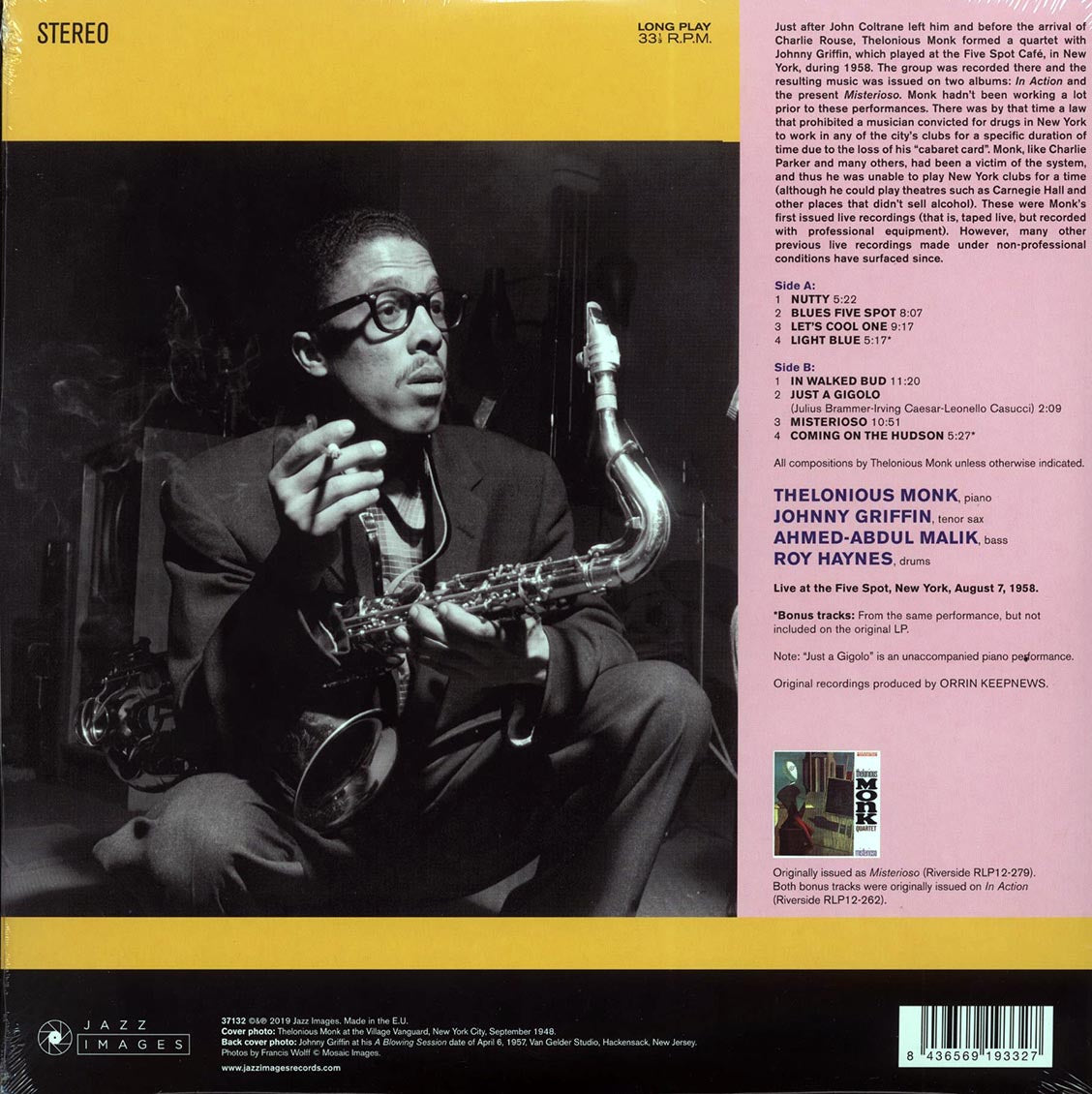 Thelonious Monk - Misterioso (+2 bonus tracks) (ltd. ed.) (180g) Vinyl Record