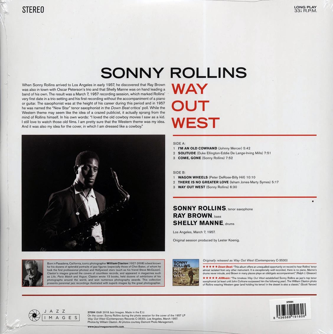 Sonny Rollins - Way Out West (ltd. ed.) (180g) Vinyl Record