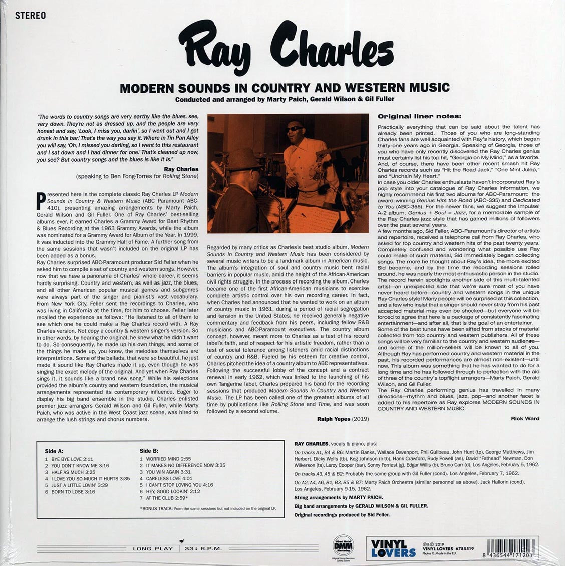 Ray Charles - Modern Sounds In Country And Western Music (+bonus track) (DMM) (ltd. ed.) (180g) (High-Def VV) Vinyl Record