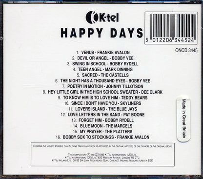 Frankie Avalon, Pat Boone, The Platters, Etc. - Happy Days Music CD