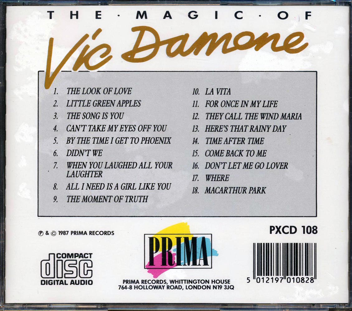 Vic Damone - The Magic Of Vic Damone: Eighteen Classic Love Songs Music CD