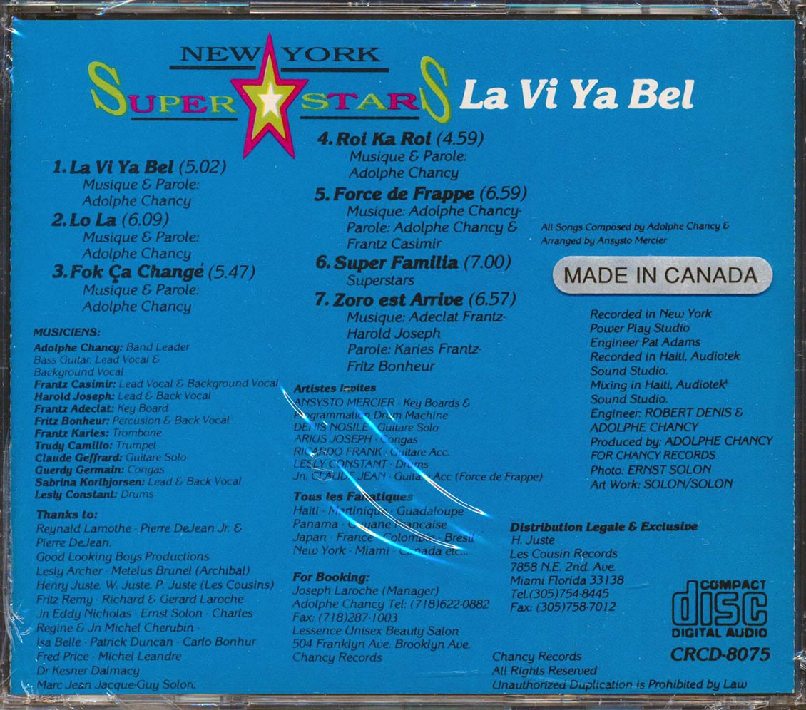 New York Super Stars La Vi Ya Bel Music CD