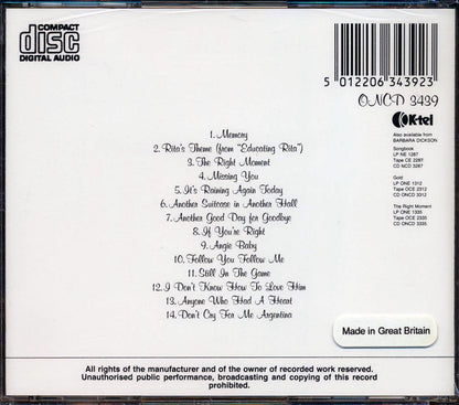 Barbara Dickson - The Love Songs Music CD