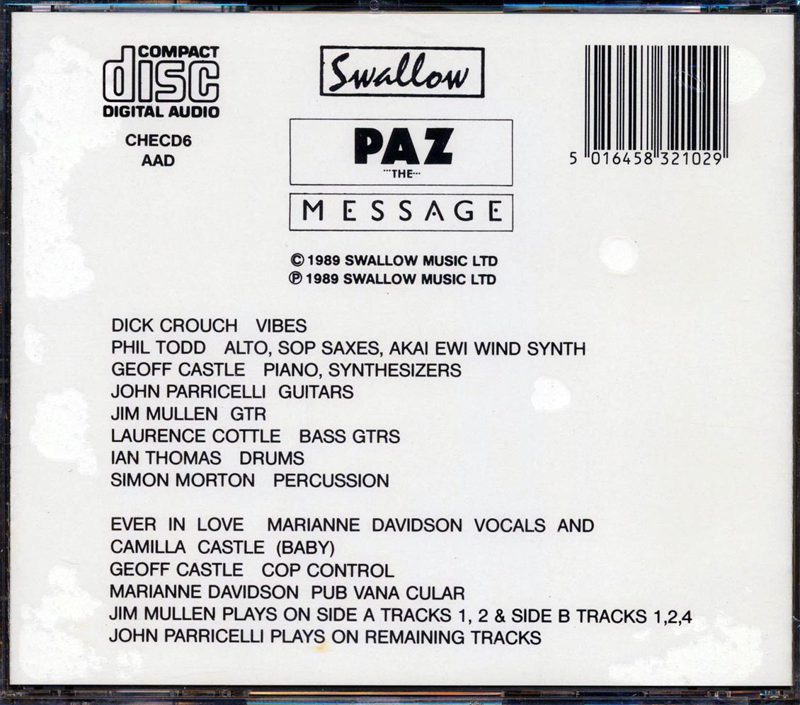 Paz - The Message Music CD