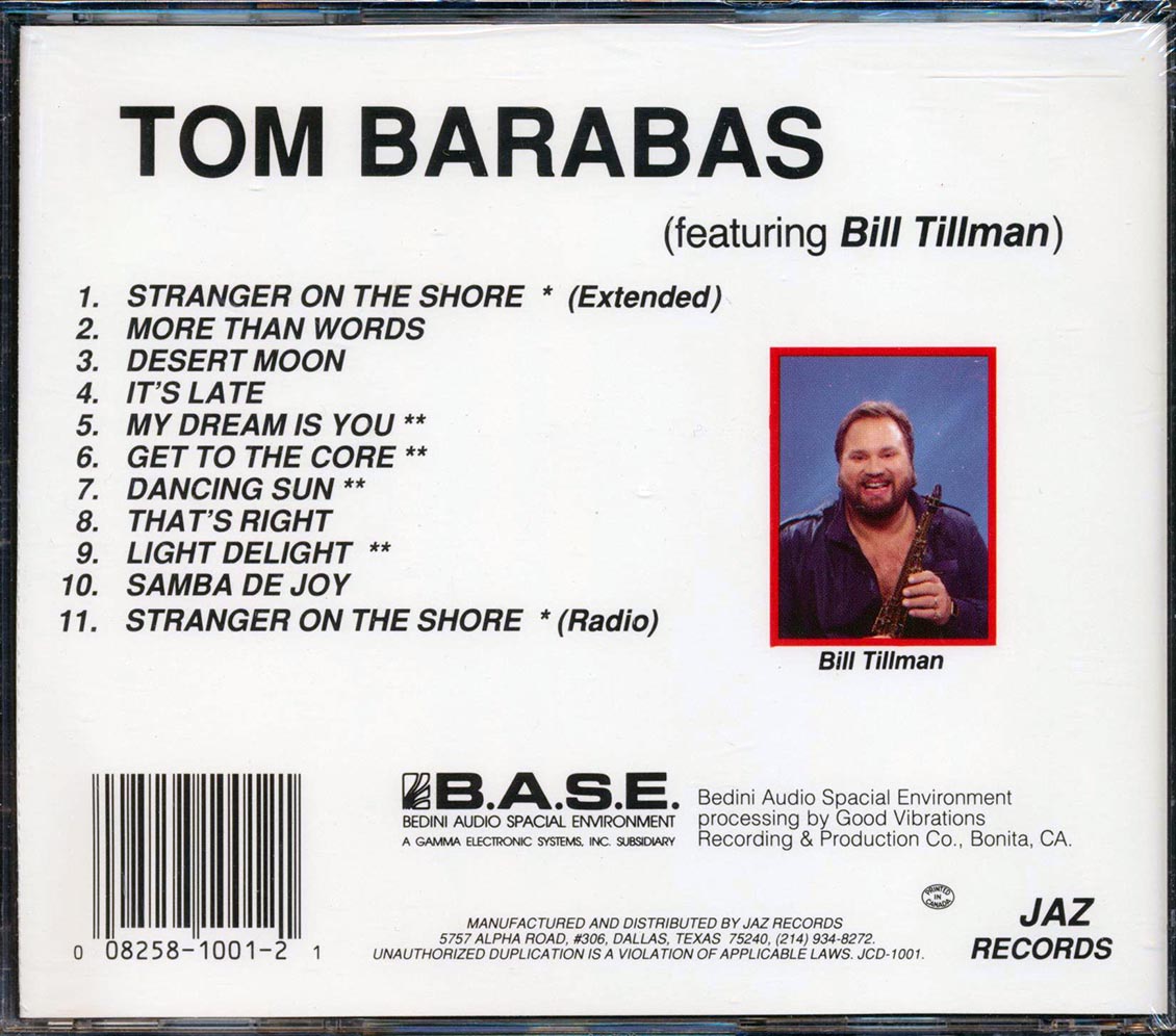 Tom Barabas, Bill Tillman - Tom Barabas Featuring Bill Tillman Music CD