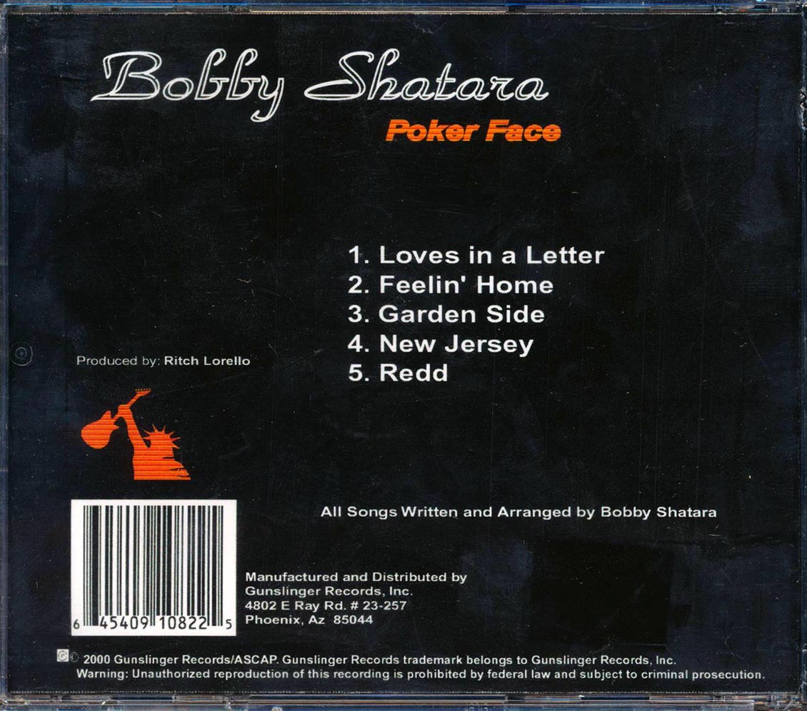 Bobby Shatara - Poker Face Music CD