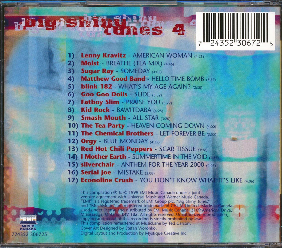 Lenny Kravitz, Moist, Sugar Ray, Etc. - Big Shiny Tunes 4 Music CD