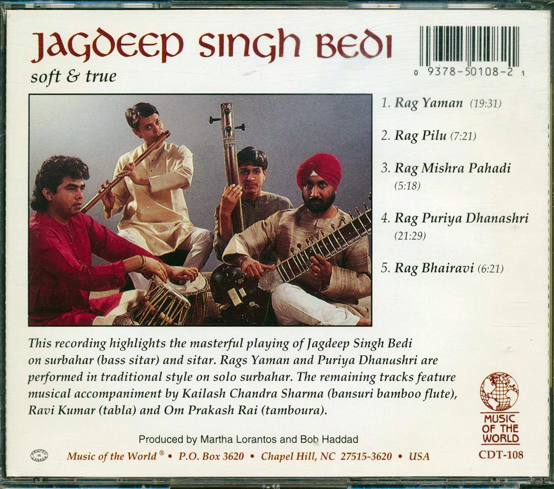 Jagdeep Singh Bedi - Soft & True Music CD