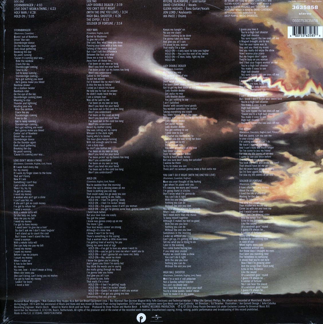 Deep Purple - Stormbringer (incl. mp3) (180g) Vinyl Record