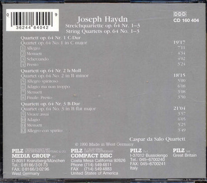 Joseph Haydn, Caspar Da Salo Quartett - Streichquartette Op. 64 Nr 1-3 (String Quartets Op. 64 No. 1-3) Music CD