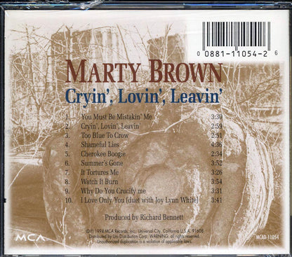 Marty Brown - Cryin' Lovin' Leavin' Music CD