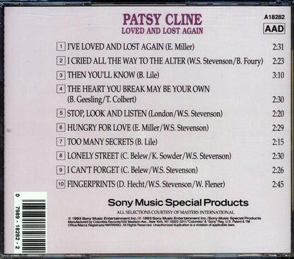 Patsy Cline Loved And Lost Again Music CD
